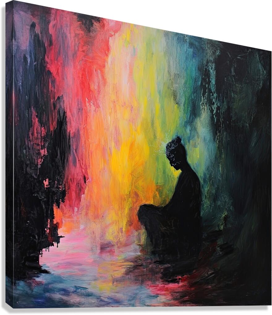 Chromatic Meditation H3N2P9 48 Canvas Print