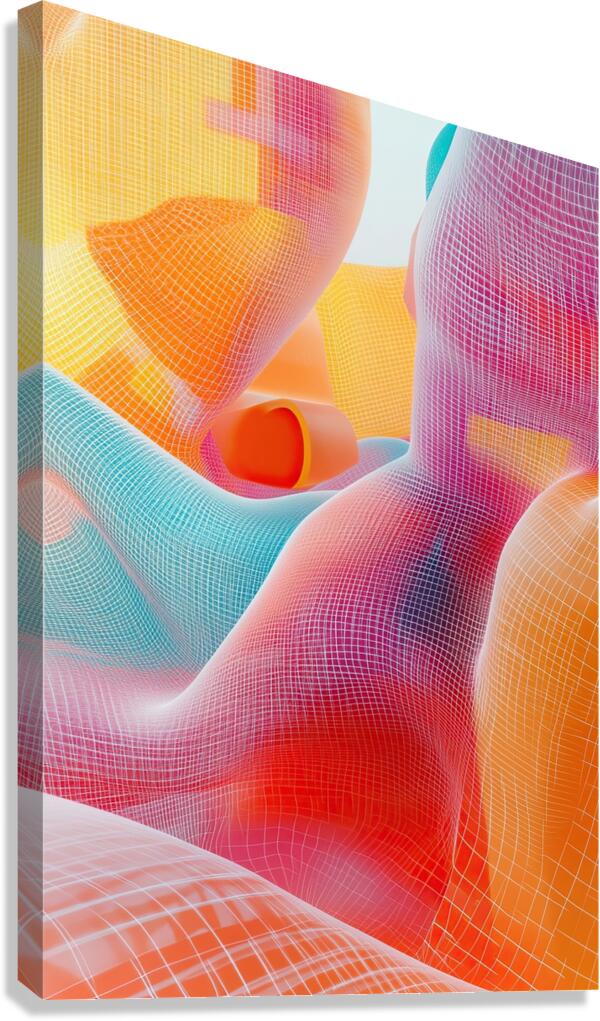 Chromatic Mesh Flows 5H2N9Z 60 Canvas Print