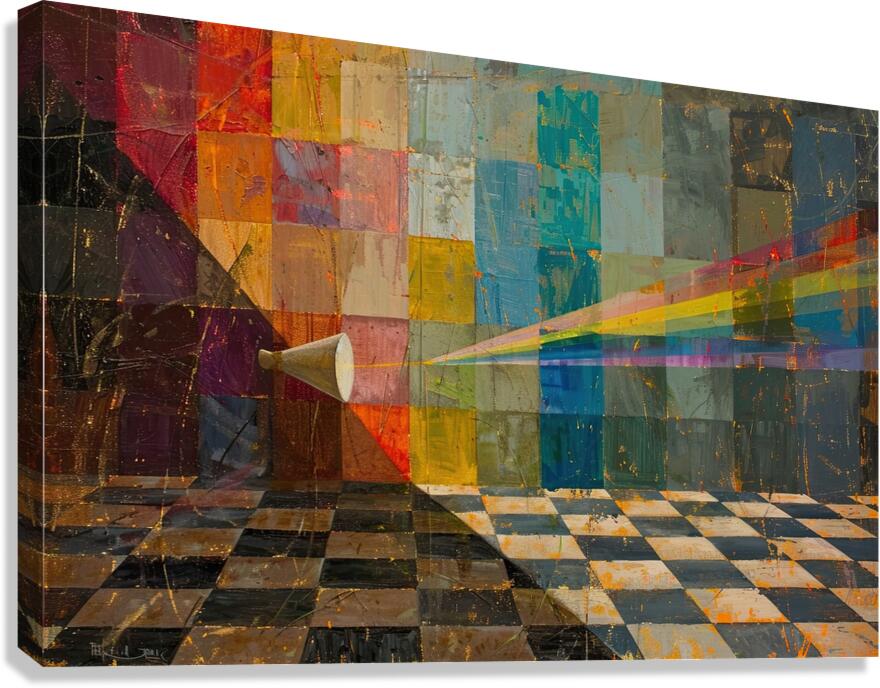 Chromatic Projection 7H3N2B 55 Canvas Print