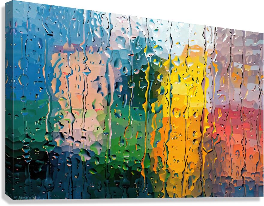 Chromatic Rain Streams 2H9NPZ 45 Canvas Print