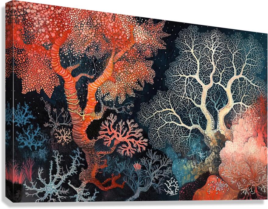 Coral Forest At Night 2H9PNZ 62 Canvas Print