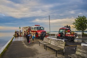 Hosing down Port dover Pier.