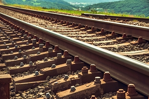 A railway track meticulously aligned and bordered 1722836387.2973