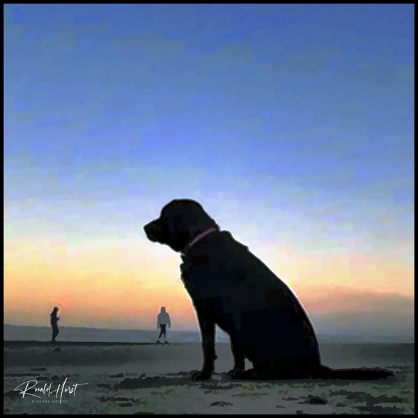 Dog Sunset Print