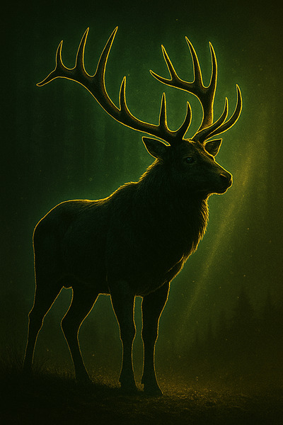 Emerald Monarch Stag of the Forest Print