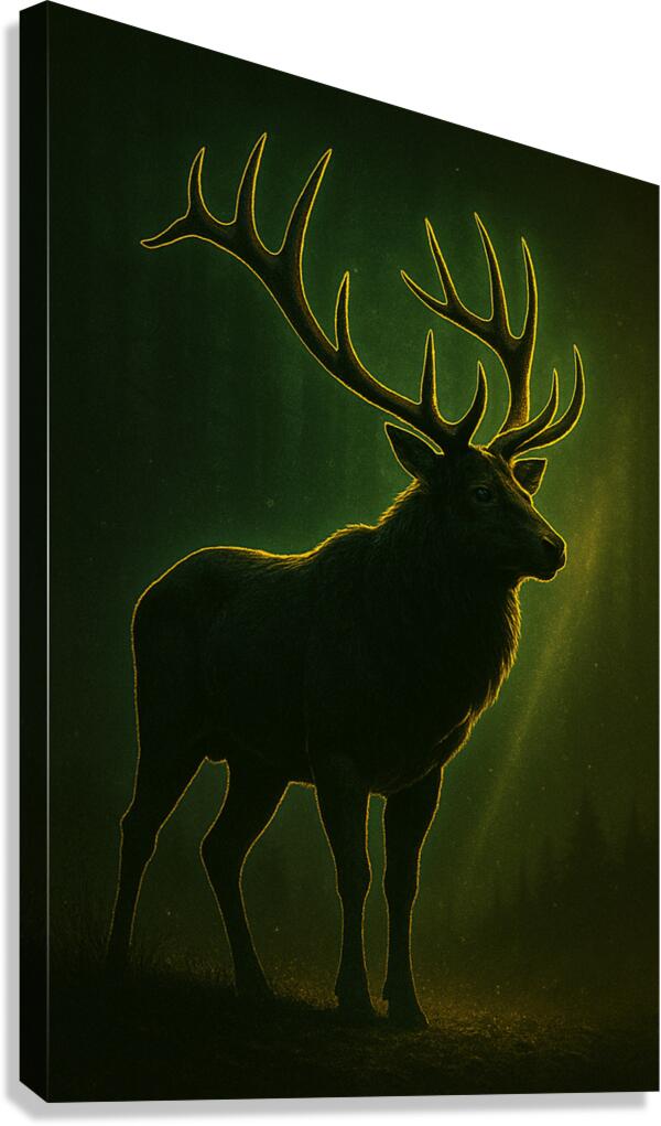 Emerald Monarch Stag of the Forest Canvas Print