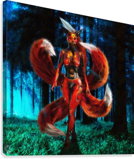 The Five Tailed Fox Canvas Print
