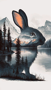 Natures Whisper: The Bunnys Reflection