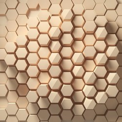 A stunning 3D rendering of a hexagonal tile mosai