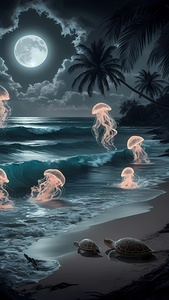 Moonlit Serenity for Beach