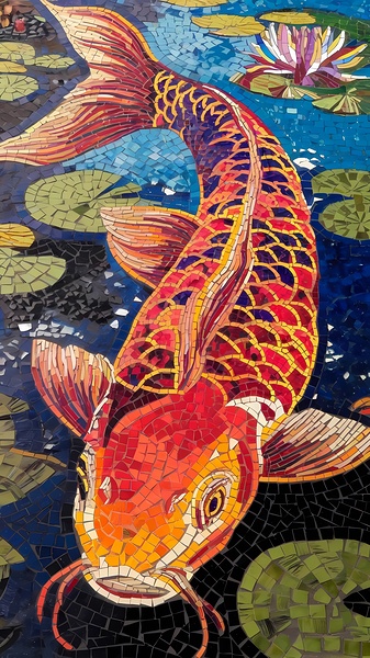 Koi Serenity Mosaic by RAHEEM