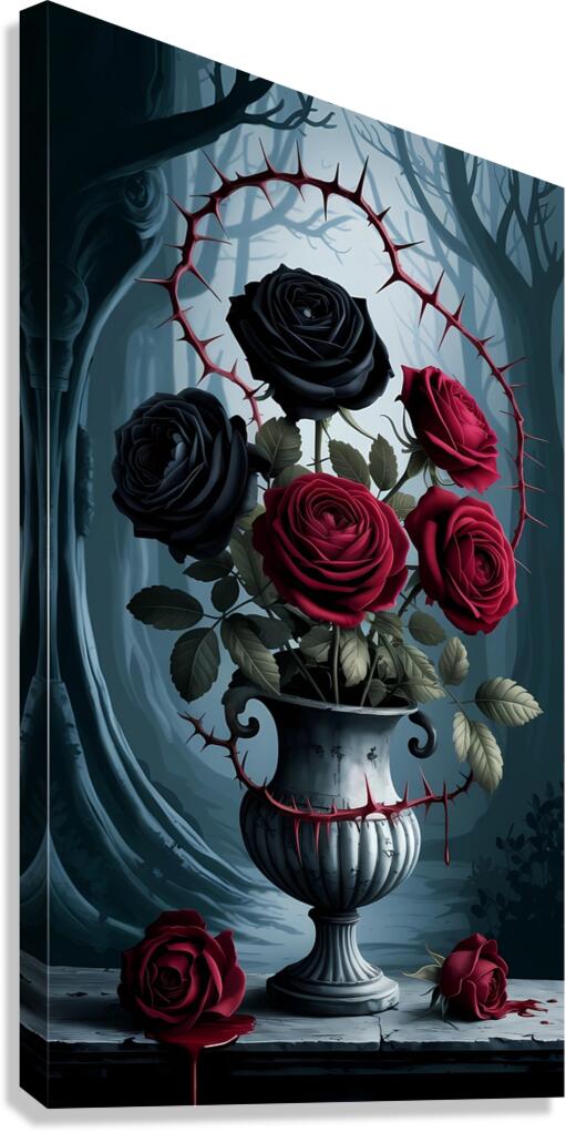 Thorned Elegance Bloom Canvas Print