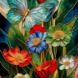 Vibrant Floral Glass Masterpiece