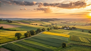 Countryside Sunset Panorama