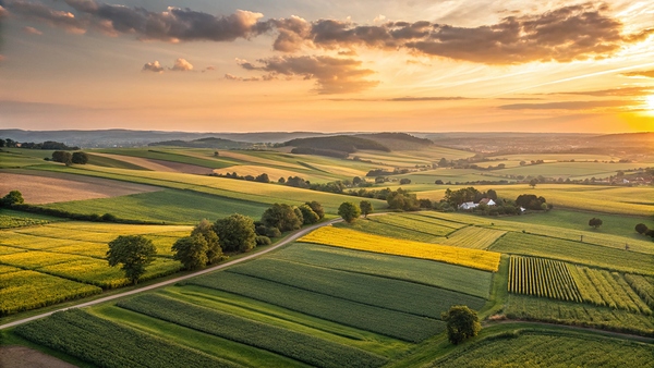 Countryside Sunset Panorama by DesignTech