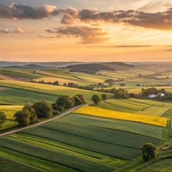 Countryside Sunset Panorama