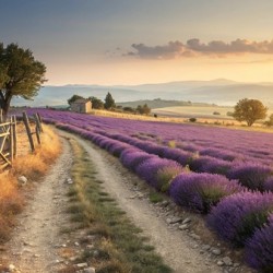 Lavender Fields at Sunset