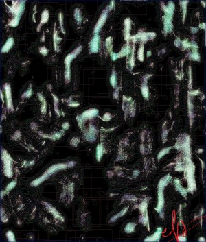 Frothy Holes in the Bottomless Night Texture