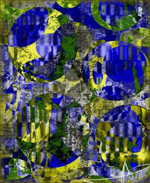 Yellow & Blue Hanging Out With Green