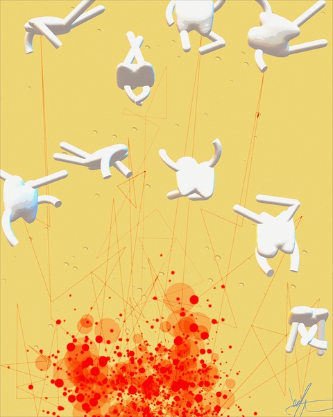 Aerial Breakdancing Teeth Print