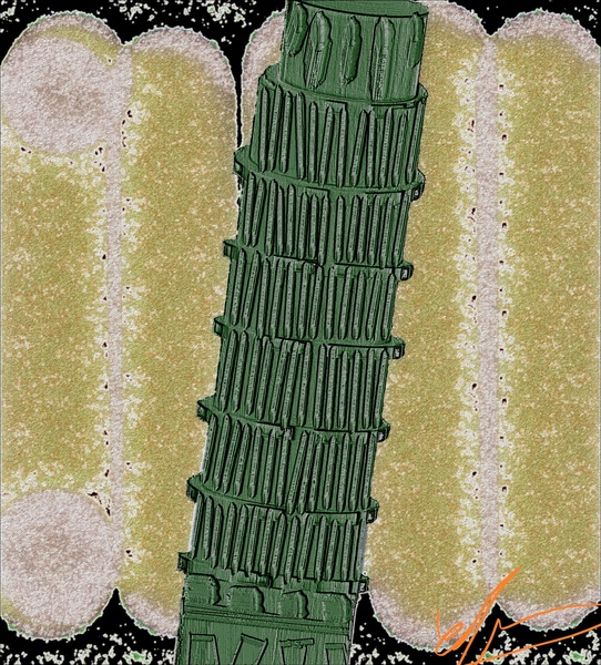 Green Pisa Print