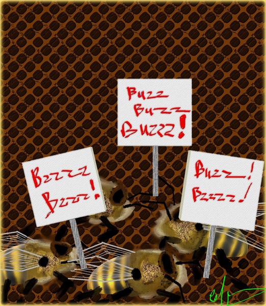 Worker Bees on Strike Print