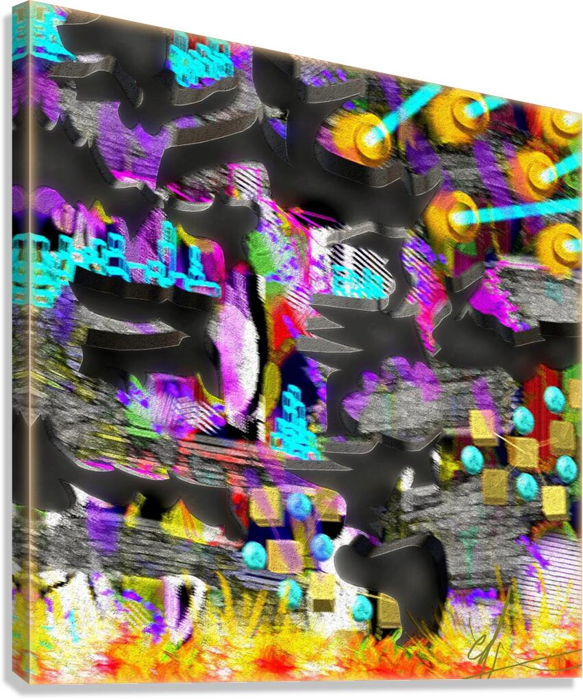 Black Slate Acacia Canvas Print