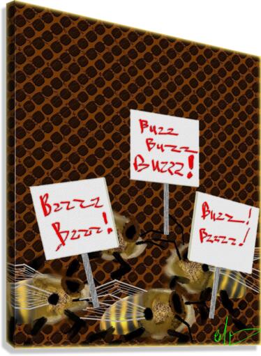 Worker Bees on Strike Canvas Print