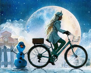 A princess riding her bicycle in Winter Garden Florida