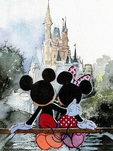 Two lovers loved each other tenderly in an enchanted world