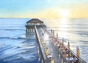 Rising Sun Over Cocoa Beach Pier - Florida