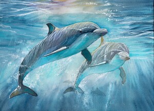 Dolphins in the ocean