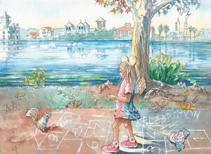 The girl and the squirrel