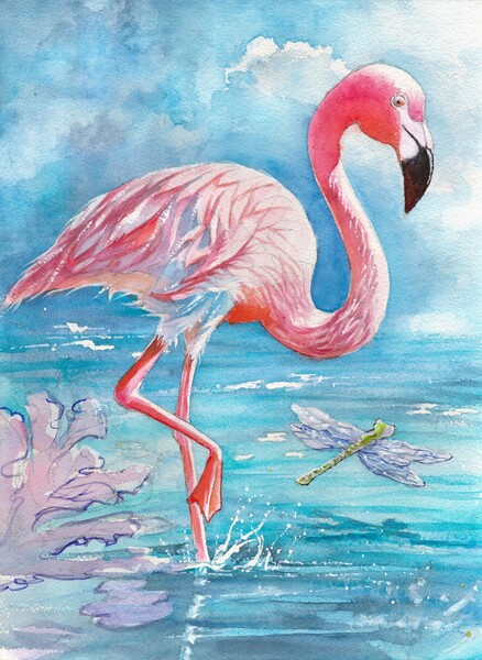 Pink Flamingo - Florida  Print