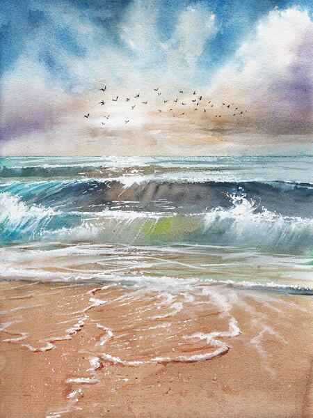A Florida beach early in the Morning  Print