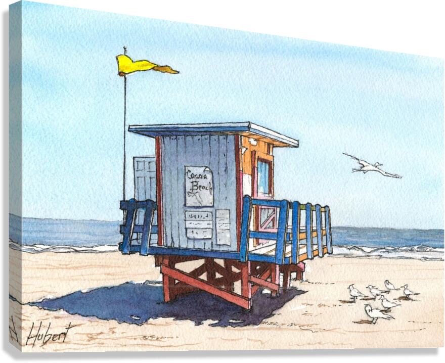 Cocoa Beach Lifeguard Hut in Florida  Canvas Print