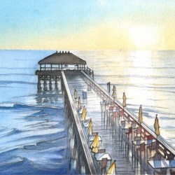 Rising Sun Over Cocoa Beach Pier - Florida