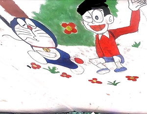 Doraemon and Nobita by Binod Dawadi