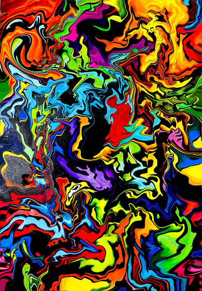 Abstract Painting 4 by Binod Dawadi Print