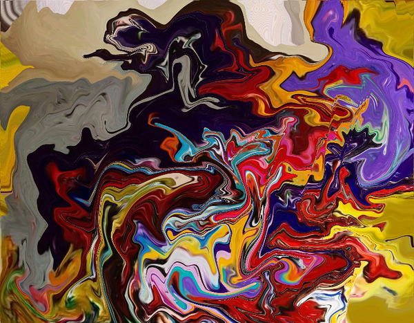 Abstract Painting 9 by Binod Dawadi Print