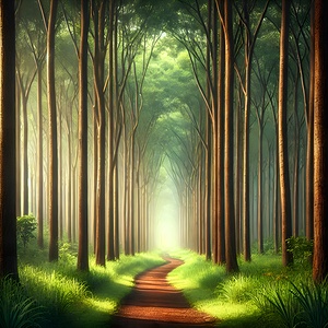 Enchanting Forest Pathway: A Serene Walk Through Nature