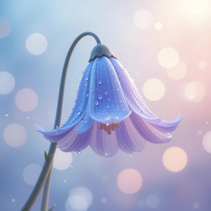 Enchanting Bluebell Flower with Dewdrops – Dreamy Floral Photography