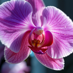 Stunning Close-Up of a Vibrant Pink Orchid in Natural Light