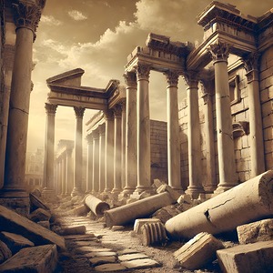 Ancient Ruins of a Lost Civilization: Majestic Crumbling Columns