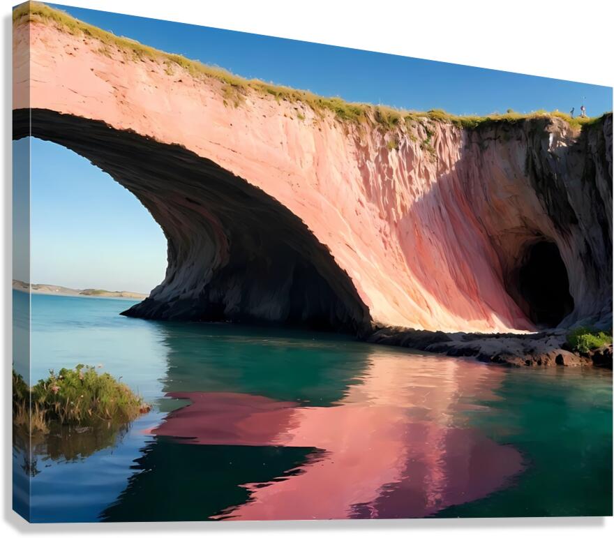 Stunning Pink Rock Arch Over Turquoise Waters – A Natural Wonder Canvas Print