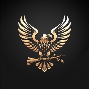 Eagle with outspread wings