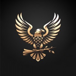 Eagle with outspread wings