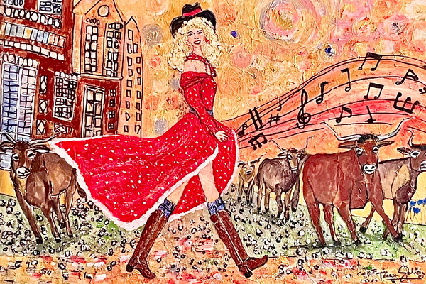 The Singing Cowgirl- Art- Giclee Paper- Wood- Metal- Canvas by Doug and Teresa Johnson