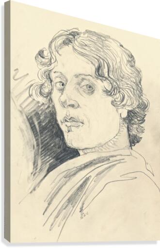 Sketch Sandro Botticelli self portrait  Canvas Print