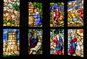 Colored glass windows of the Duomo church - Milan cathedral 16t
